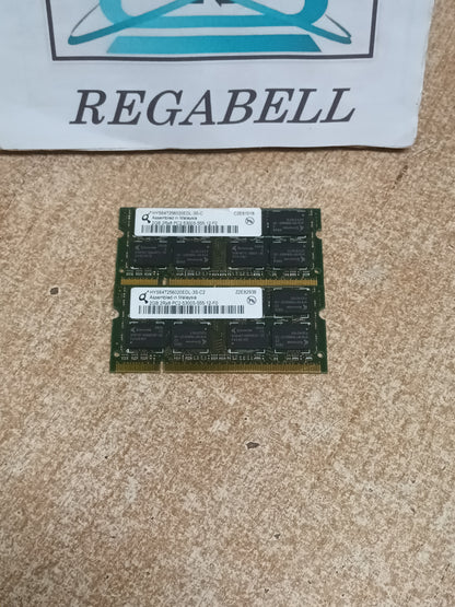 2 memorias ram ddr2, 2gb sodimm, 667mhz