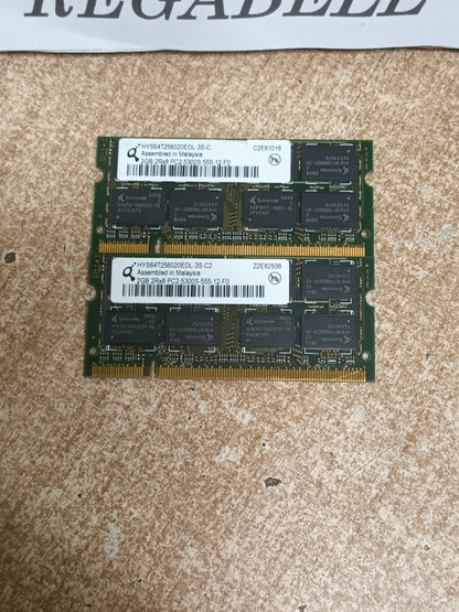 2 memorias ram ddr2, 2gb sodimm, 667mhz