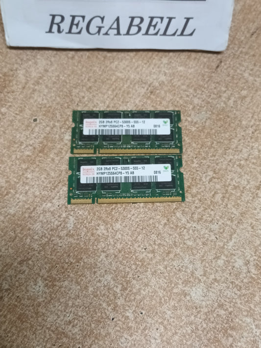 2 memorias ram ddr2, 2gb sodimm, 667mhz, HYNIX