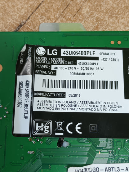 EAX67872805(1.1), de LG43UK6400PLF, EBT65120413,