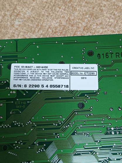 Creative Sound Blaster 16 CT2290 ISA 16 bit