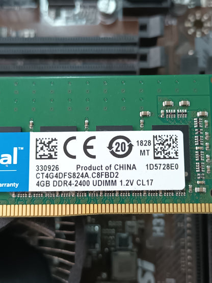 placa base MSI H310M PRO-VDH, procesador PENTIUM GOLD G5500, 380Ghz y 4GB