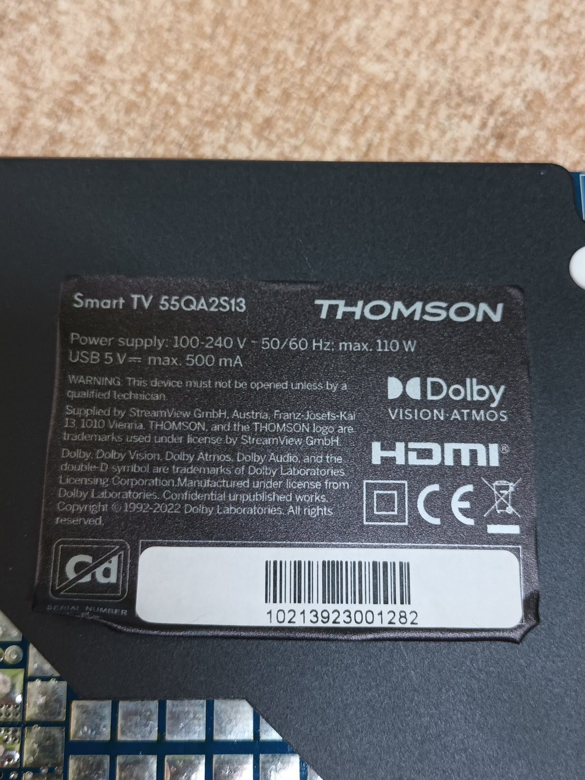 EL.MT9602PRO-FG95, de THOMSON 55QA2S13 SMARTV