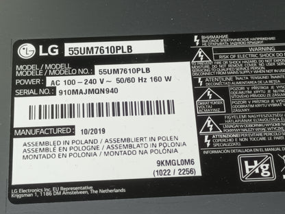 Kit Tiras LED de LG55UM7610PLB, (SKU-249)