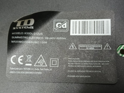 KIT 4 tiras de retroiluminación de TD SYSTEMS K50DLG12US