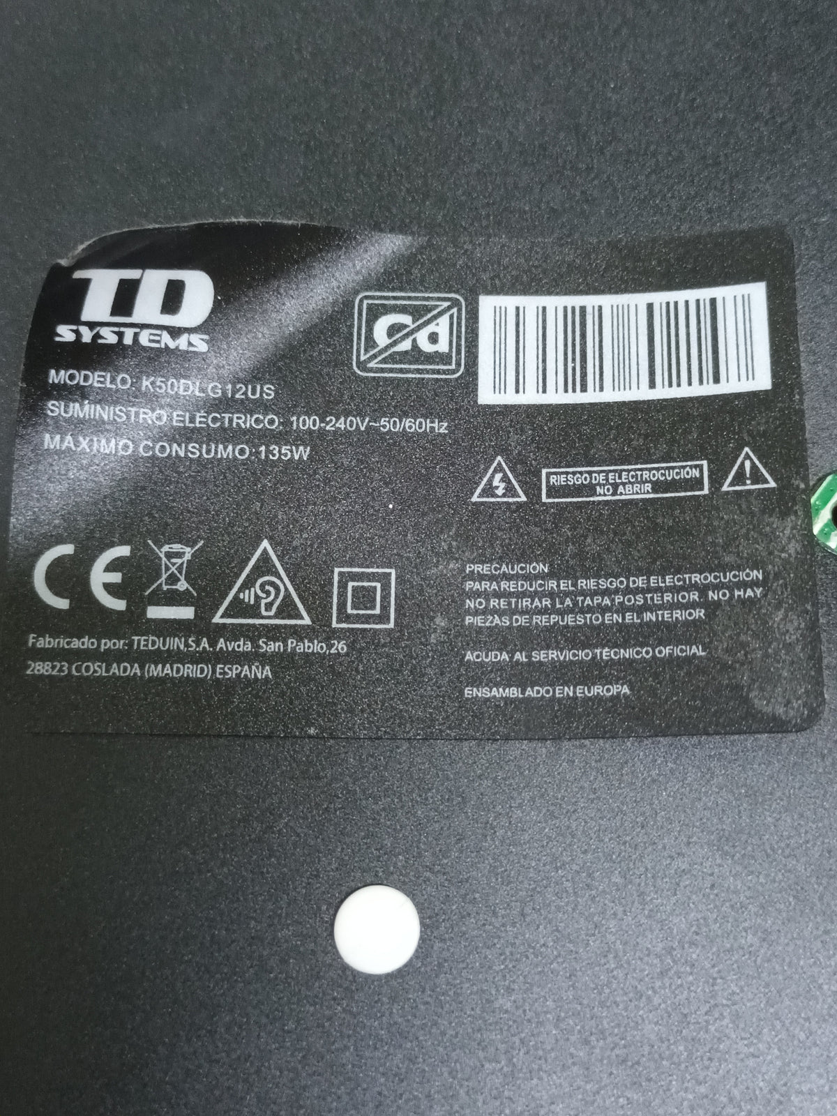 HK.T.RT2851P839, de TD SYSTEMS K50DLG12US