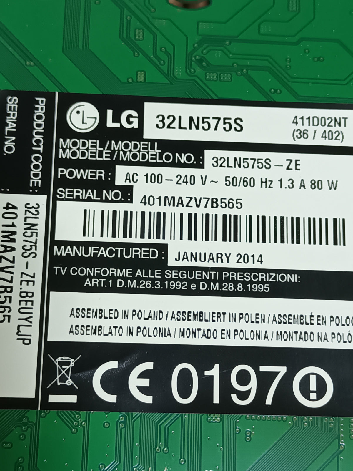 EAX64905001(2.8), de LG32LN575S