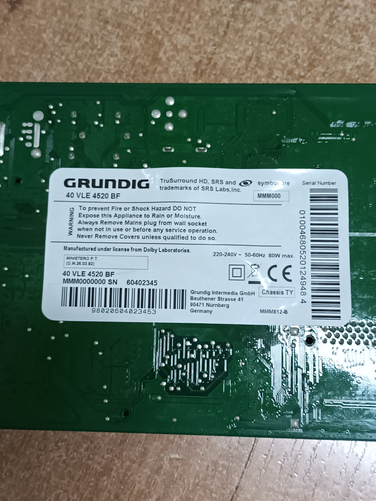 DPS-119DP, de GRUNDIG 40VLE4520BF
